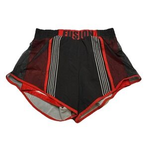 Varsity Spirit Fusion Shorts Small Black Red White Striped Mesh Cheer Athletic